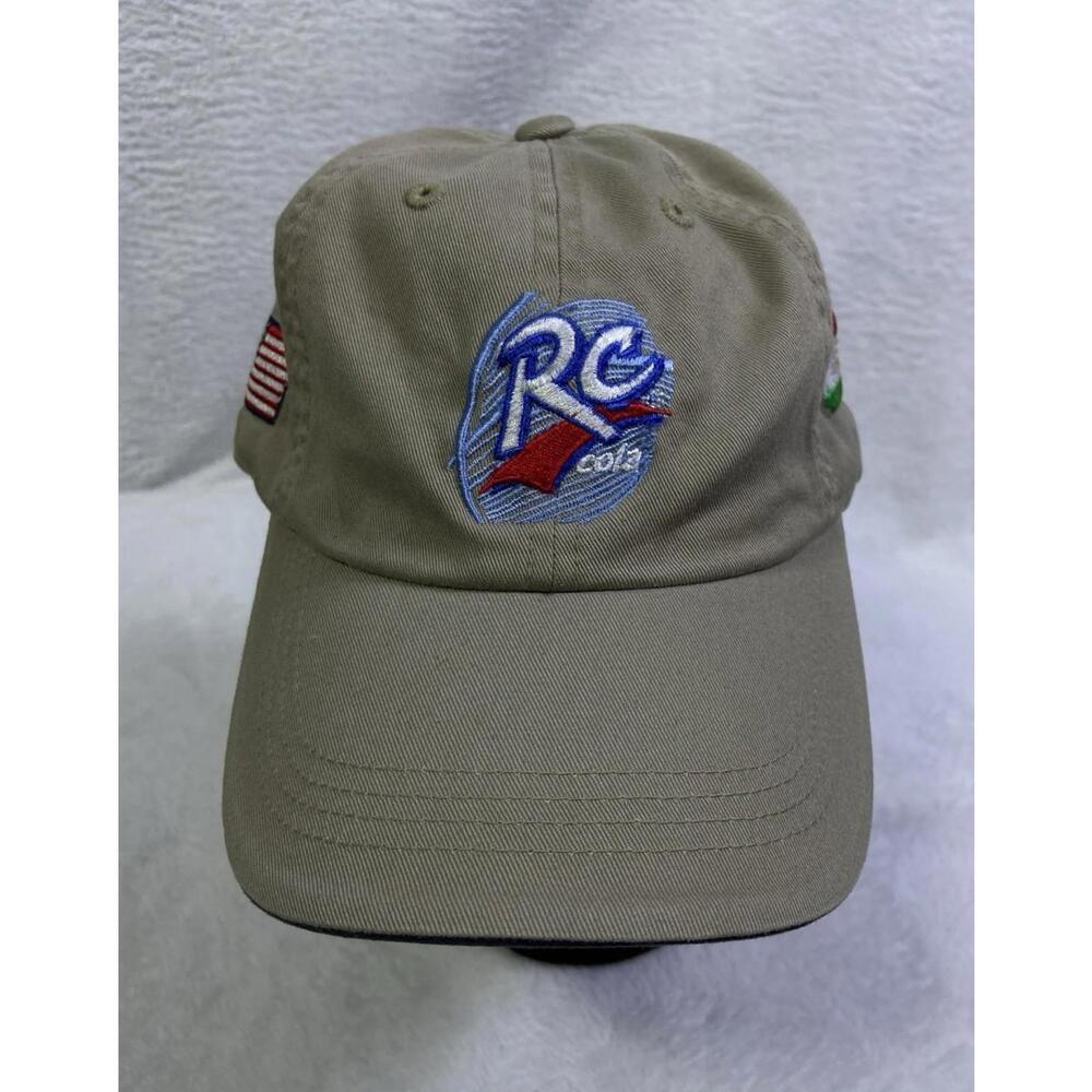 RC American Mexican Flag Baseball Cap Beige One Size Adjustable Embroidered EUC!